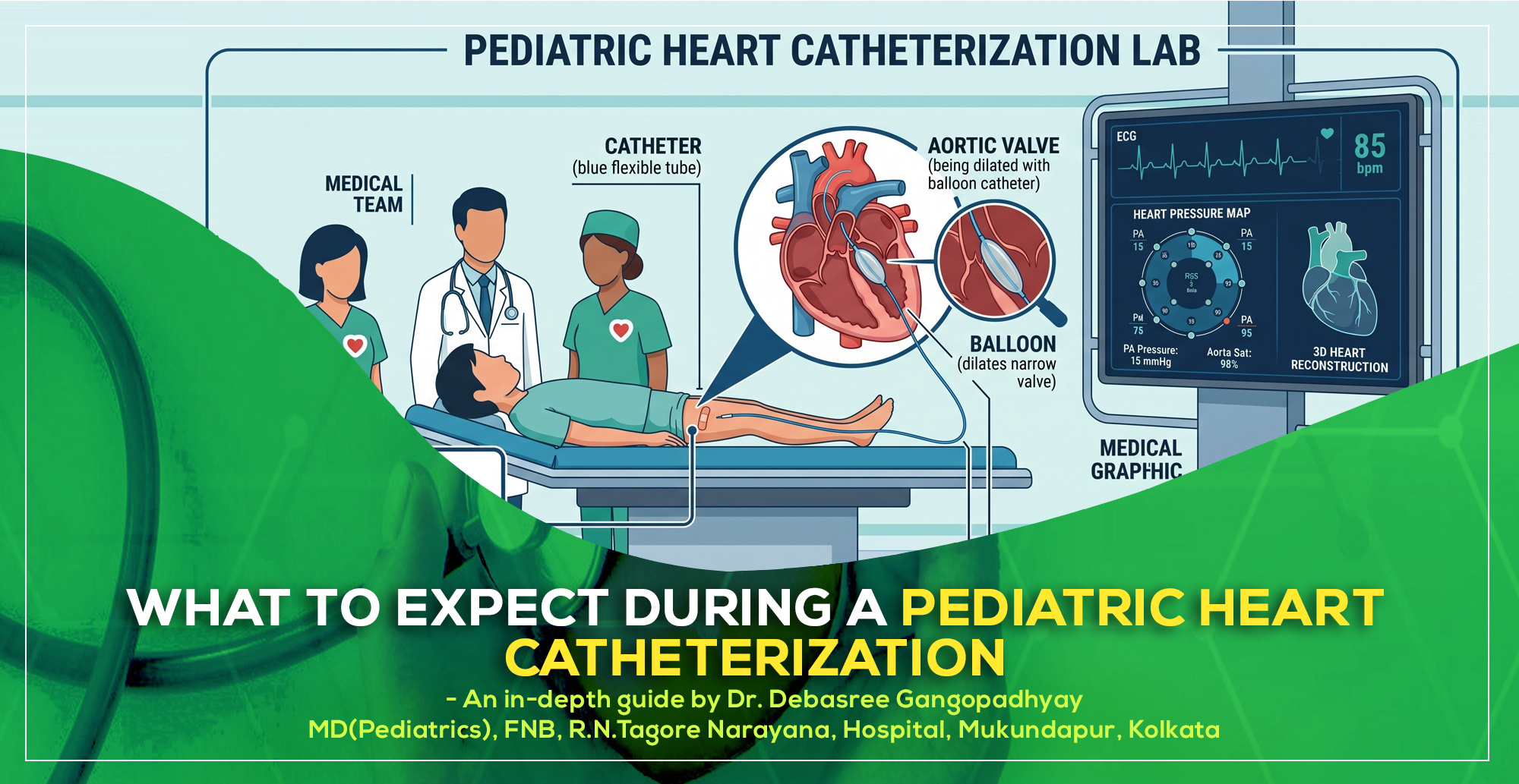 'What to Expect During a Pediatric Heart Catheterization’ – a detailed guide by Dr. Debasree Gangopadhyay, pediatric cardiologist (MD), Narayana Hospital, Mukundapur, Kolkata.